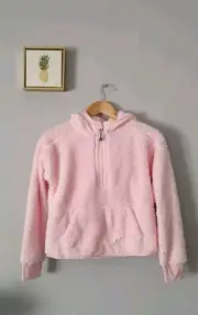 Xersion Jacket Girls Fuzzy Color Pink Zipper Front Size Large (14) New Hoodie