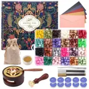 Wax Seal Stamp Kit with Gift Box, 24 Colors and 624 Pcs Beads with...