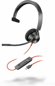 HP Poly Blackwire 3310 Monaural Usb-C Headset +Usb-C/A Adapter Wired Head-Band Business/Everyday Usb Type-C Black