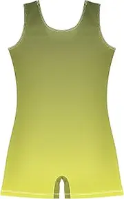 [GAIGEO] Toddler Gymnastics Leotards for Girl Biketards Unitards Leotard with Shorts Army Green Yellow Gradient 2-3t