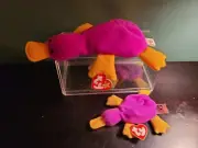 Retired Original Beanie Baby Patti The Platypus Style 4025 & mini Ty Patti!