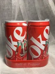 Coca Cola Salt & Pepper Shakers Tins Cans NEW Sealed Estate Collectible