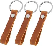 [FRCOLOR] 3pcs Key Charms Keychain Handmade Key Rings Anti-lost Keychain For Men Women Leather Keychain For Car Office Home