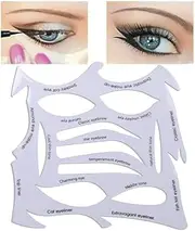 10 Sets 2 in 1 Eyeliner Molds Eyeliner Stencil Pads Eyeshadow Applicators Eyeliner Template Plate Matte PVC Material Eye Makeup Tool Kit Quick Makeup Stencil