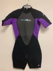 O'Neill Womens Reactor Spring Wetsuit Black/Violet Size 10 -