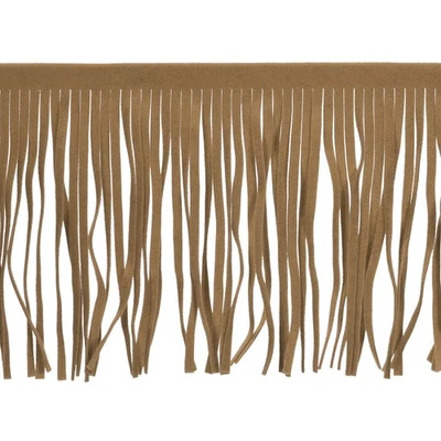 2 Yards 8 Inch PU Leather Fringe Trim DIY Tassel Fringe for Sewing, Gray Brown