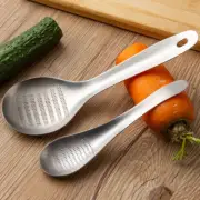 Silver Stainless Steel Lemon Zester Ginger Grater Garlic Grinding Tool Spoon EV