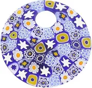 [Glass Of Venice] GlassOfVenice Murano Glass Millefiori Blue and Yellow Pendant- Large Round
