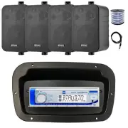 Dual Marine Radio,Spa Bezel,Adapter, Antenna,Wire, 4x 4" 30 Watt Black Speaker