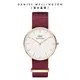 Daniel Wellington 手錶 Classic Roselyn 36mm玫瑰紅織紋錶-白錶盤-玫瑰金框(DW00100271)