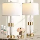 Bedside Table Gold Lamp for Living Room with USB Ports, Set of 2 with set of 2