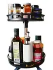 Lazy Susan Organizer 2 Tier Metal Rotating Spice Rack 10 inch BlackTwo Turntable