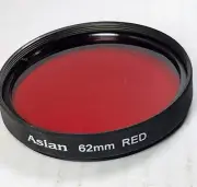 62mm Red Color Glass Lens Filter #25 B&W Film Digital 25A 25-A New 62 mm