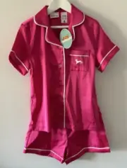 Peter Alexander Girls Pink Satin Shortie PJ Set Size 6 Years RRP$69.95