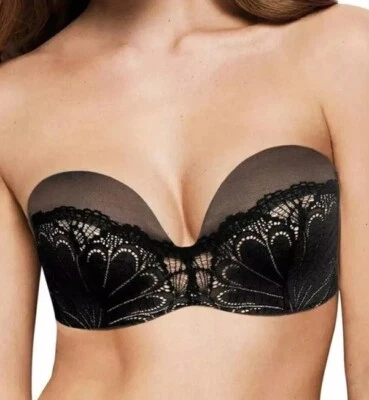 Wonderbra Women's Refined Glamour Ultimate Strapless Bra Size 32B Black WB031U