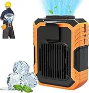 Blue Collar Breeze Portable Waist Fan, Under Shirt Belt Clip-on Cooling Fan (Orange)