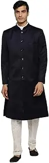 [Royal Kurta] Mens Poly Viscose Bandhgala Kneelong Sherwani