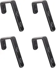 Mewuthede 4pcs Iron Bunk Bed Ladder Brackets, PVC Coated Stainless Steel Angled Ladder Hooks Heavy Duty Hardware Utility Hook Loft Bed Hanger (Black)