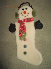 Vintage Ganz Plush 26"H Christmas Snowman Stocking New with Tag