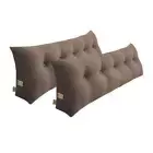 NNEAGS 2X 100cm Coffee Triangular Wedge Bed Pillow Headboard Backrest Bedside Ta