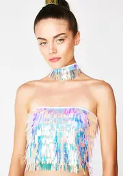 [Club Exx] Playa Princess Sequin Top N' Choker Set
