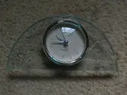 INTERNATIONAL SILVER QUARTZ ALARM CLOCK MODERN CONTEMPORARY ART WORKING