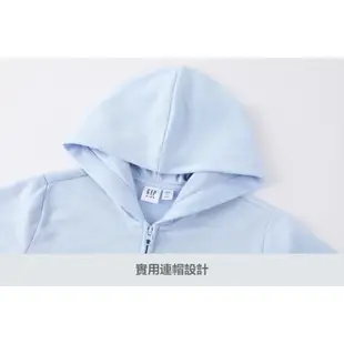 Gap 女童裝 Logo趣味連帽外套-天藍色(890205)