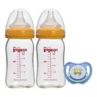 在飛比找蝦皮商城優惠-貝親 PIGEON 寬口母乳實感玻璃奶瓶(160ml)2入+