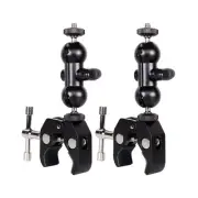 Cool Dual Ball Head Magic Arm Adapter Camera Clamp Mount Super Clamp with 1/4...