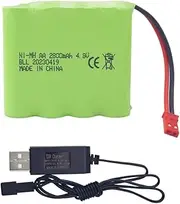 AA 4.8V 2800mah RC Battery Pack with JST-2P Plug and USB Charging Cable Suitable for RC Electric Toys, Excavators, Trucks, Engineering Vehicles, RC Vehicle Charging Batteries