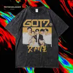 TRY TRYWORLDBDG 官方 GOT7 KAOS 大碼 KAOS 水洗石洗大廓形 T 恤 KAOS 復古 KAO