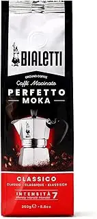 Bialetti - Perfetto Moka Classico: Medium Roast Ground Coffee, Hazelnut and Dried Fruit Aroma, 250g, Bag with Flavour-Saving Valve