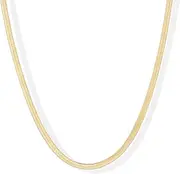 PAVOI 14K Gold Plated Curb Paperclip Box Sphere Bead Snake Herringbone and Figaro Chain Adjustable Necklace