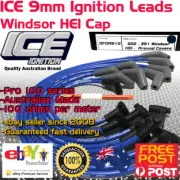 ICE PRO 100 9mm Spark Plug Leads V8 302-351 Windsor Around R/Cover Blue HEI MSD