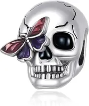 [DOYIS] Skull Charms for for Pandora Bracelets- 925 Sterling Silver Butterfly Jewelry Beads Charm- Halloween Day for Women Girls Mom Daughter