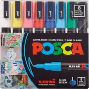Uni-posca Paint Marker Pen Medium point Set of 8 (PC-5M8C) FAST SHIPPING