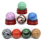 25MM Natural Stone Sphere Healing Crystal Reiki Gems Ball Mineral Massage Globe