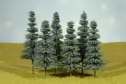 Bachmann 32012 HO Scene Scapes 5"- 6" Blue Spruce Trees (Set of 6)