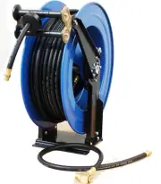 Auto Retractable 100' Air Hose Reel Ceiling Wall Mount & Rubber Hose 300psi
