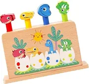 JOINPAYA Wooden Dinosaur Pop-up Toy for Kids Toddlers Educational Toys for Hand Eye Coordination Birthday Christmas