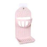 2Pcs Double Kitchen Bathroom Rack Wall Paste Soap Box Soap Drain Shelf Pink