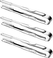 3pcs Thick Stainless Steel Ice Tongs Versatile Sugar Tongs for Serving Ice Cubes Appetizers and Finger Foods for Home Cafes and Parties