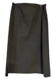 Whisper Knit By Louis Dell'Olio Skirt Womens Sz M Sweater Gray Knit A-Line Maxi