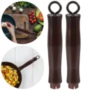 2 Wooden Pot Handles for Cookware Replacement (Dark Red)-BO