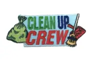 PATCH GSA Girl Scouts Clean Up Crew Broom Dustpan Trash Bag