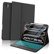 for iPad Pro 11-inch Case with Keyboard (M4) - Magnetic Wireless Black