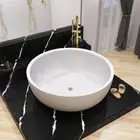 SHINTO 1350*1350*490mm Cast Stone Solid Surface Matt White Freestanding Bath Tub