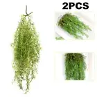 2PCS Artificial Plants Hanging Fake Macrame Fern Green Leaf Succulent Plant☏«