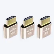 DTECH HDMI Dummy Plug 4K Display Emulator Compatible with Windows Mac OSX Linux (fit-Headless 3 Pack)
