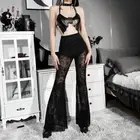 Gothic Punk Lace Flare Trousers Patchwork Commuting Pants Sexy Harajuku Pants